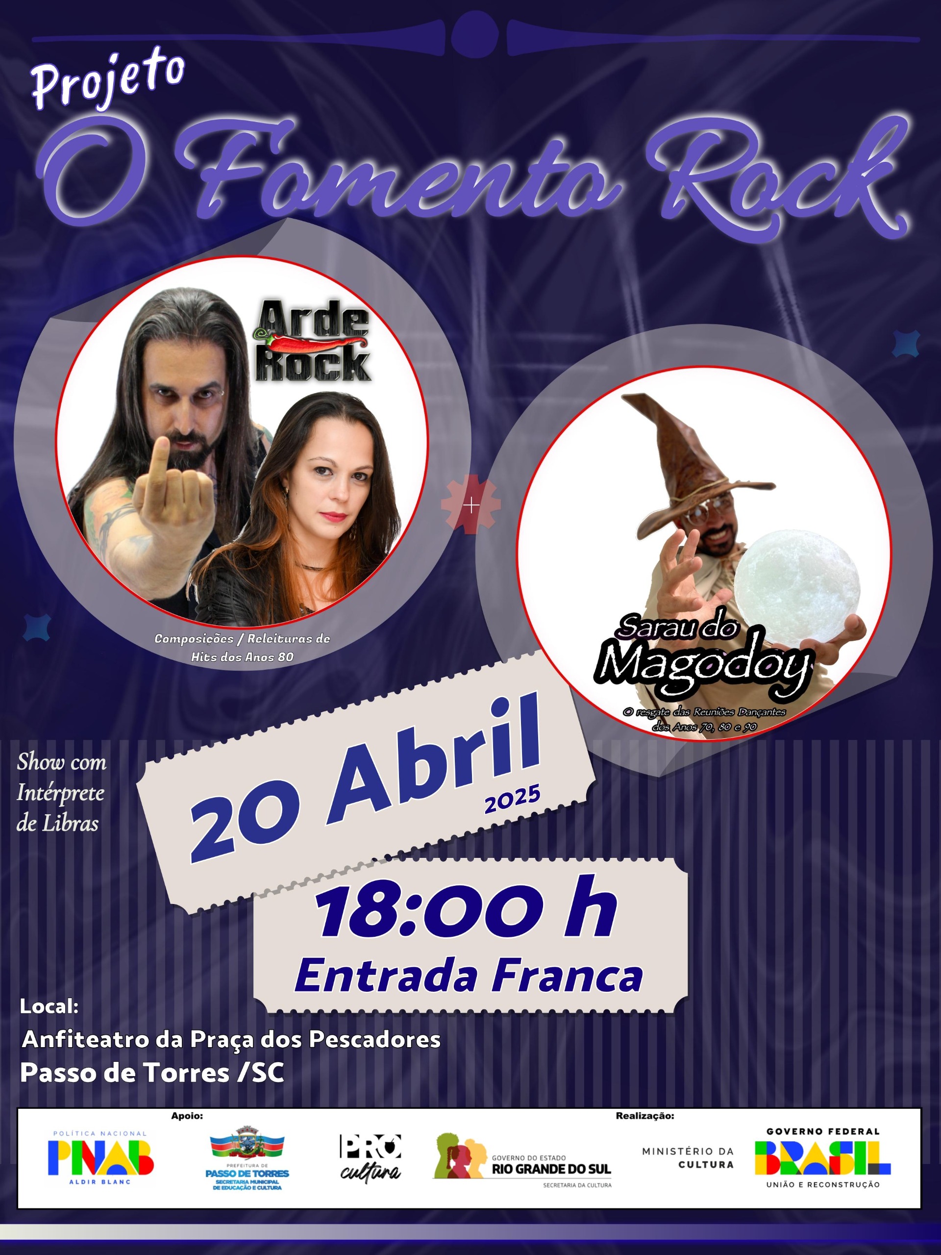Arde Rock e Sarau do Magodoy nesse domingo de Páscoa fomentam a cena do Rock na cidade de Passo de Torres/SC.
